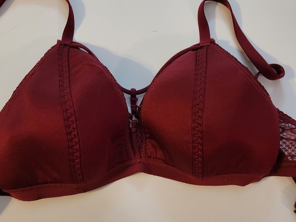 Front Cage Weave Merlot Bralette - Picture 4 of 11